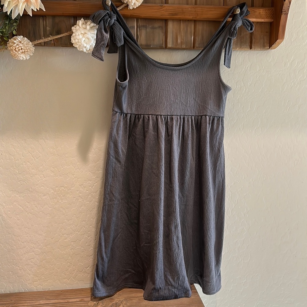 Wild fable shoulder tie grey stretchy summer dress